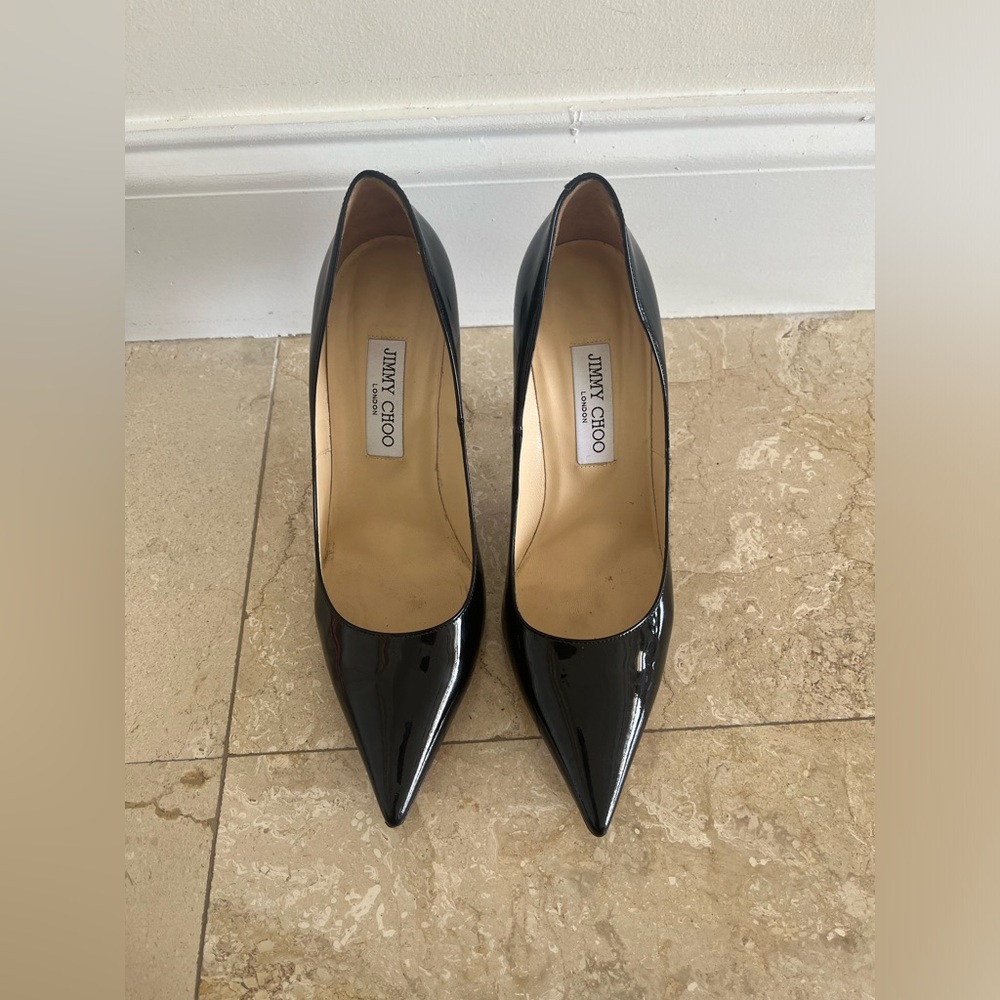 Jimmy Choo Romy 100 patent-leather pumps